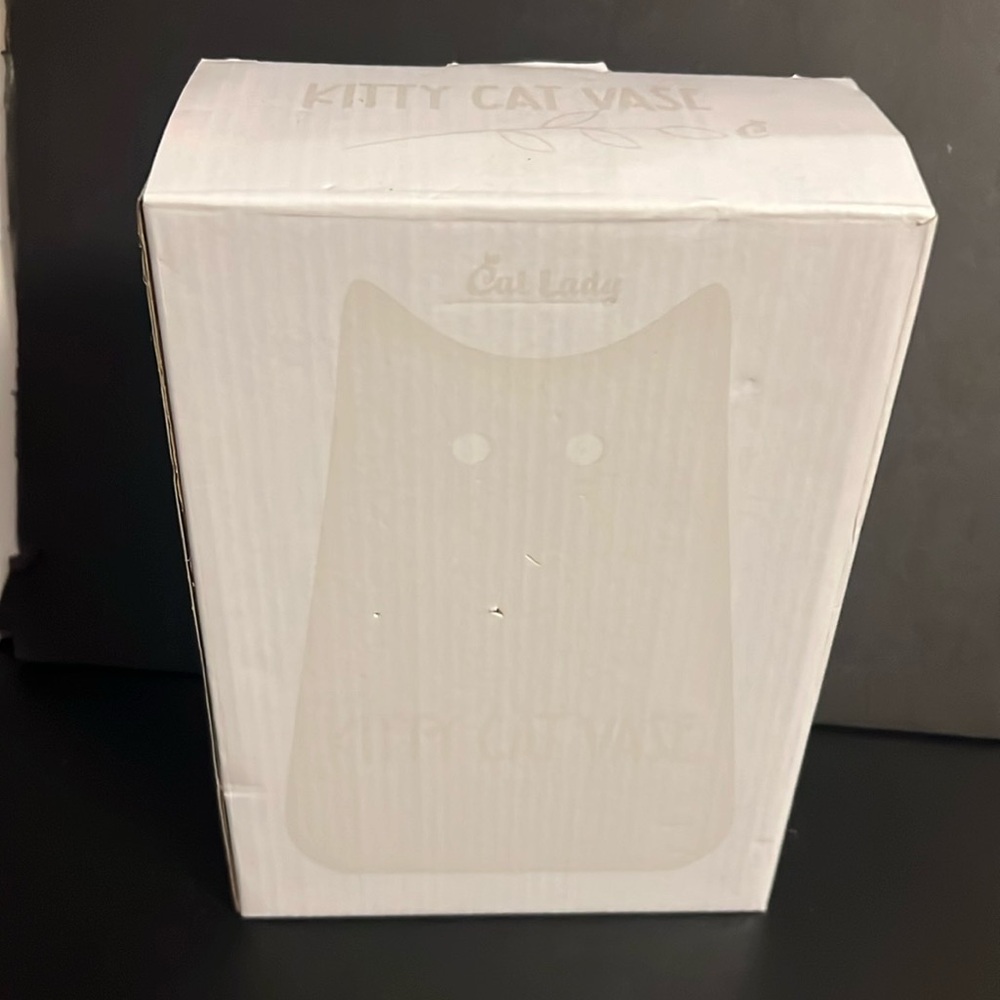 Kitty Cat Vase white Cat Lady Box item